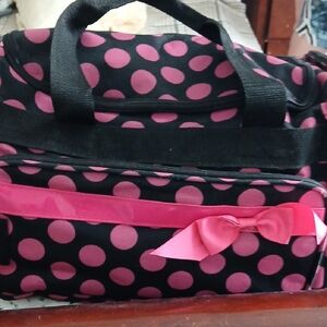 Polka Dot Women's Bag with Pink Accents